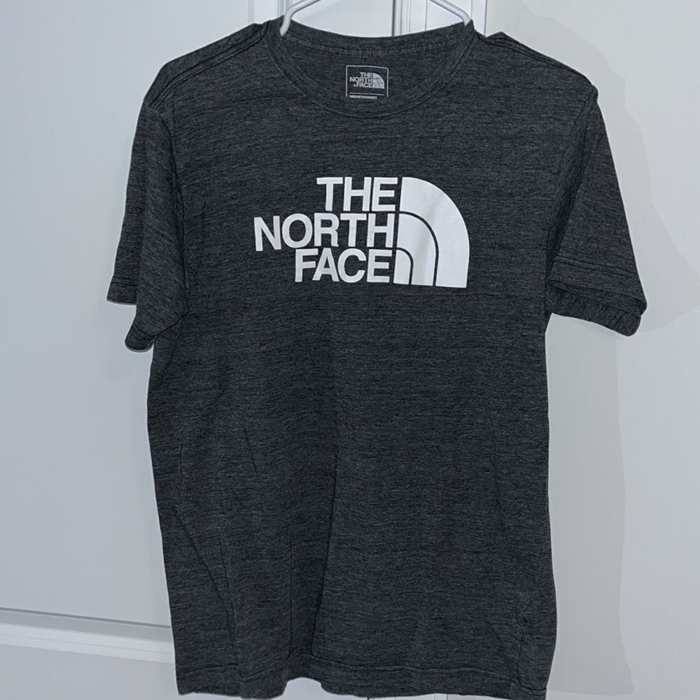 The North Face Gray Half Dome Print Logo T-Shirt cotton blend Men's Slim Fit